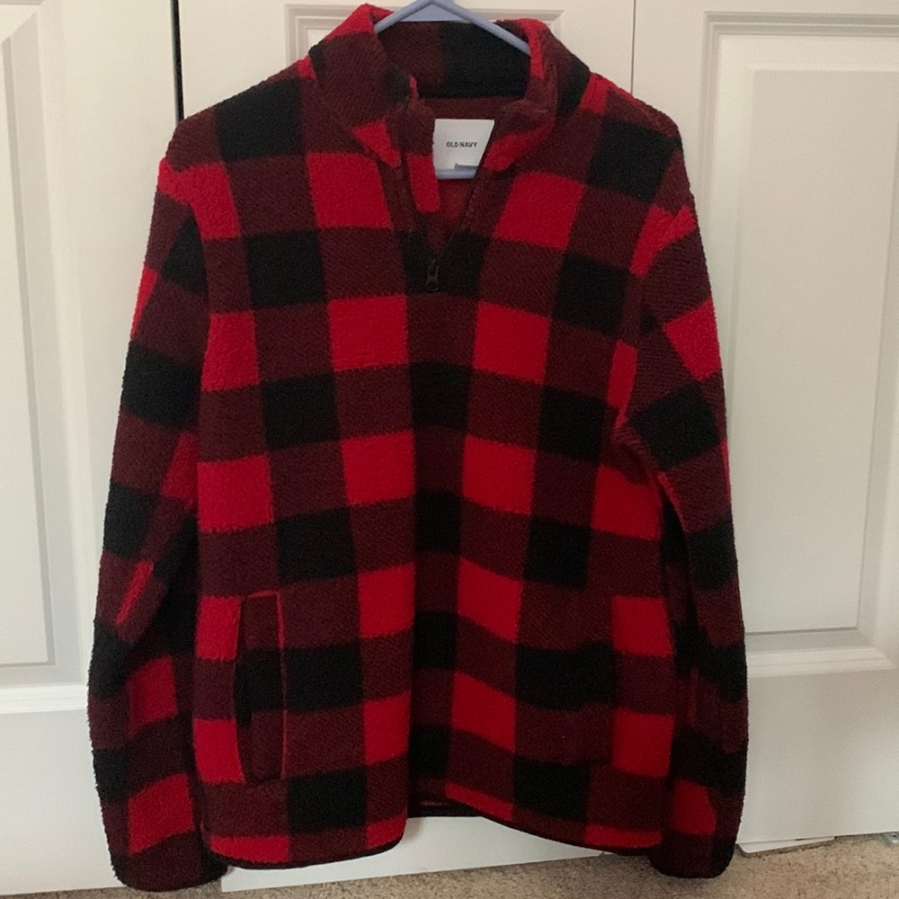 Womens buffalo plaid fleece pullover
